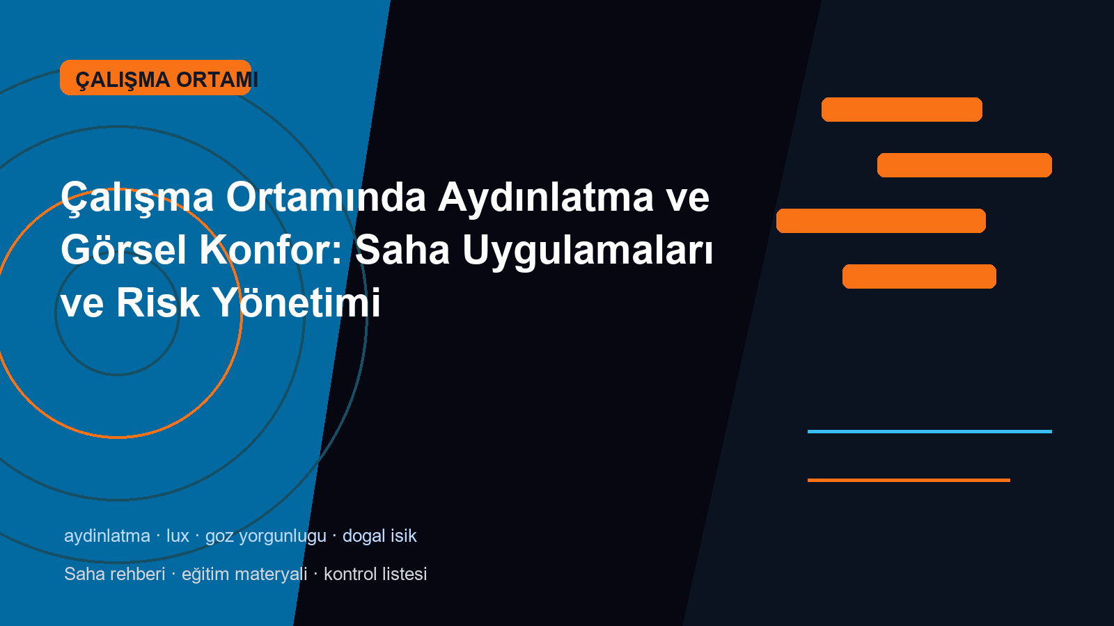 Çalışma Ortamında Aydınlatma ve Görsel Konfor: Saha Uygulamaları ve Risk Yönetimi